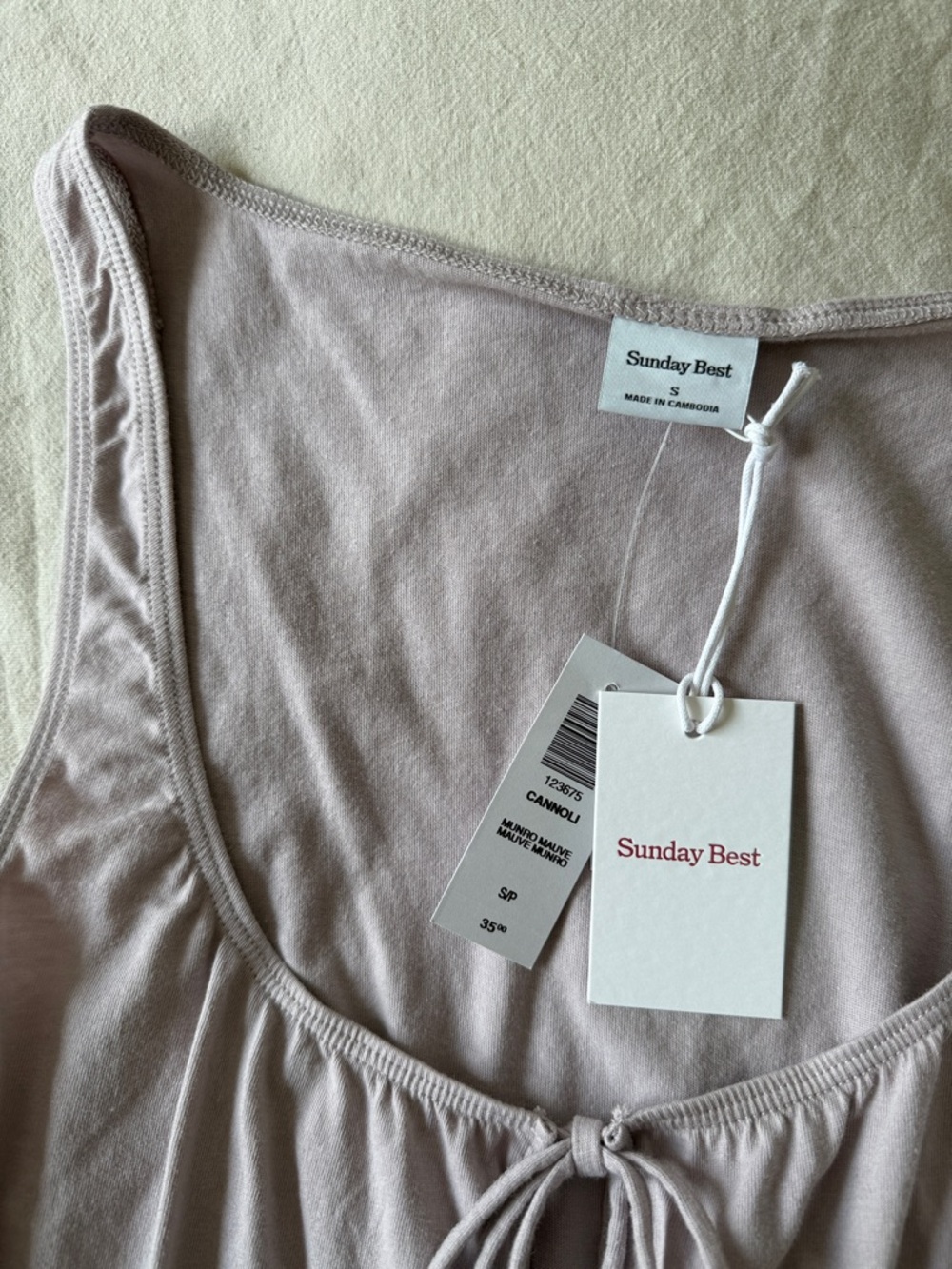 Aritzia Sunday Best Dusty Mauve Tie-Front Tank BNWT - Picture 2 of 2